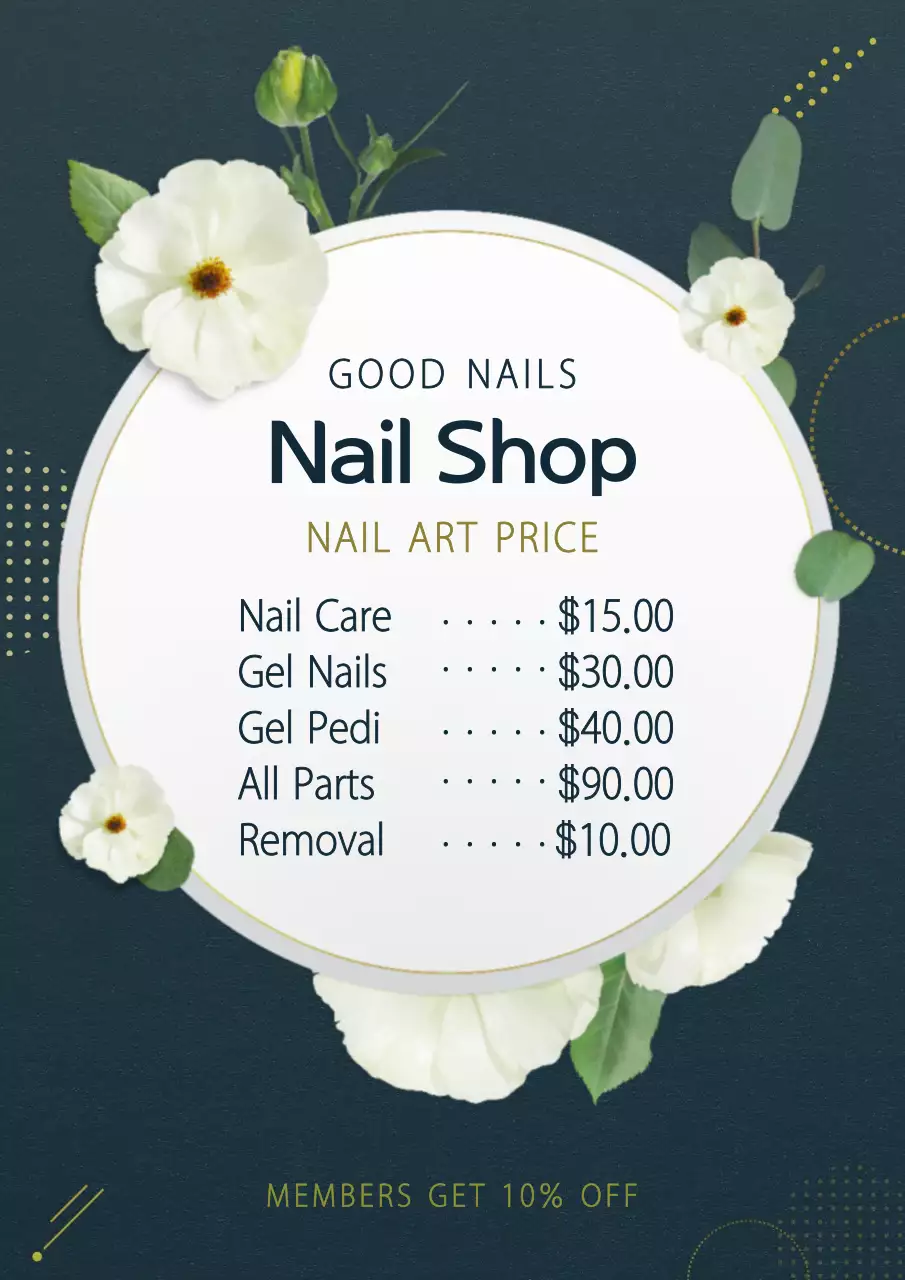Navy Elegant Nail Promotion Poster