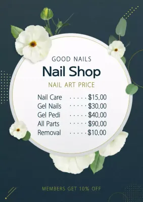 Navy Elegant Nail Promotion Poster
