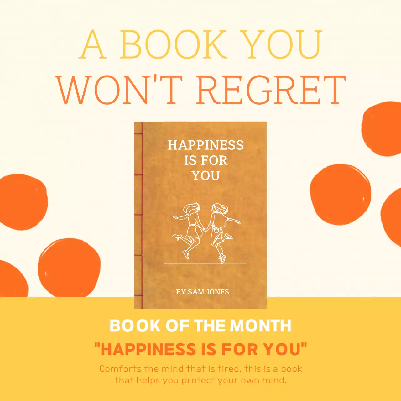 Orange Simple Book Promotion Instagram Post