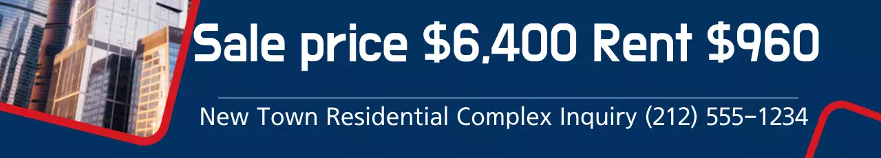 Banner de propaganda residencial moderna azul