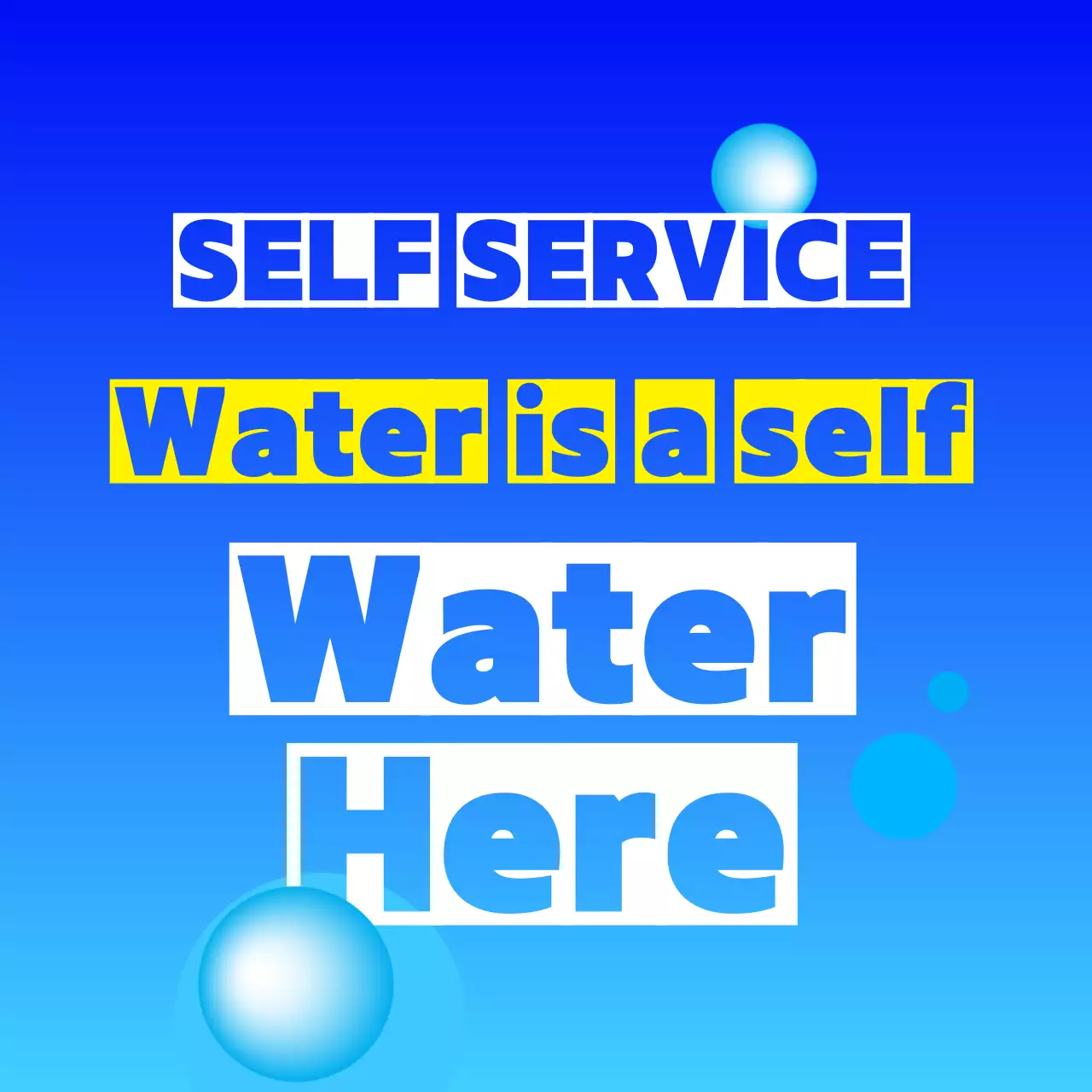Blue white yellow water is a guiding attachment with self-wording and a circular shape