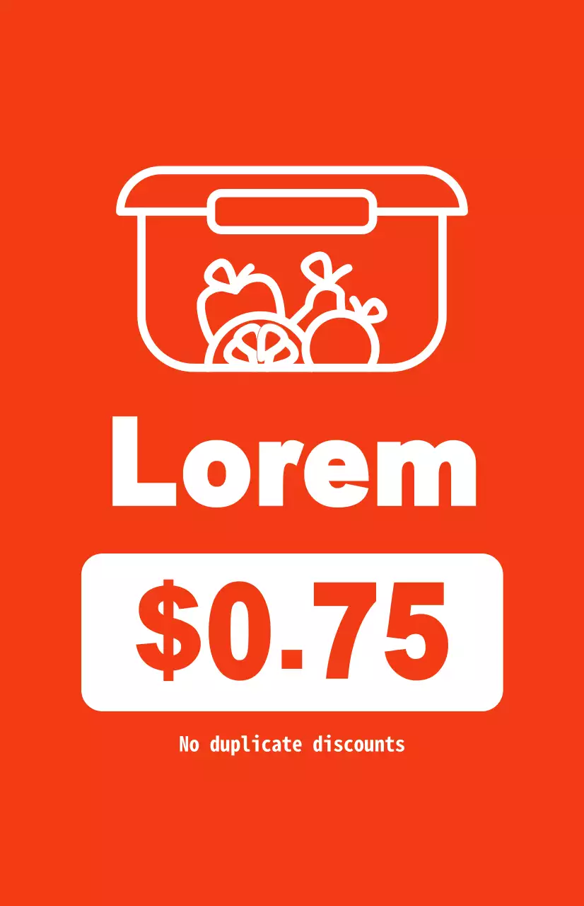 Promover descontos em embalagens com texto branco contrastante sobre um fundo vermelho
