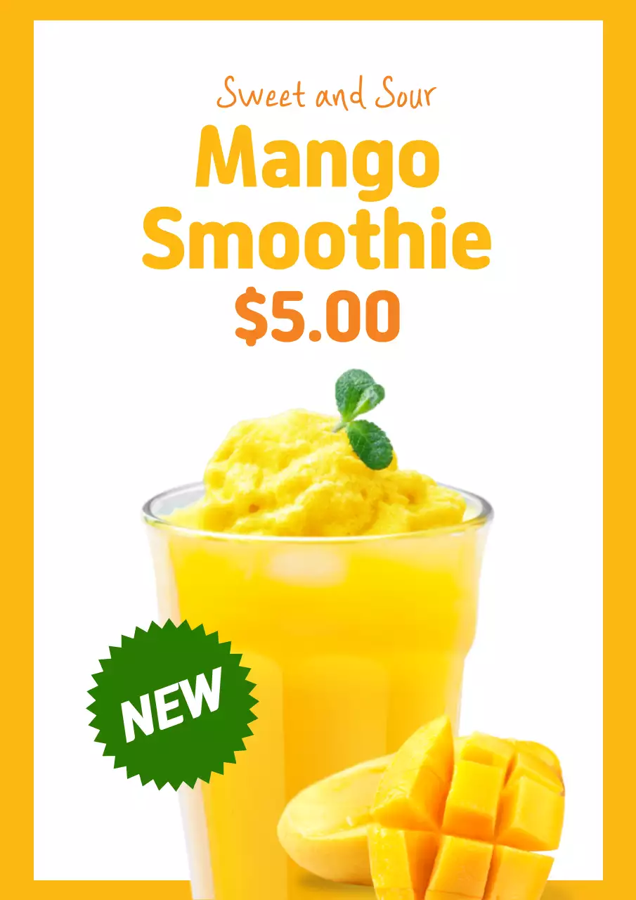 Yellow Modern Smoothie Promotion Poster