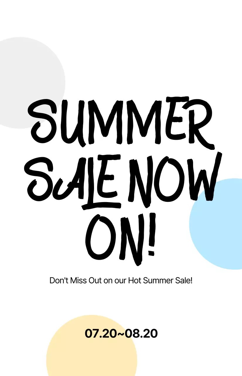 Promote a summer sale with calligraphy on a white background