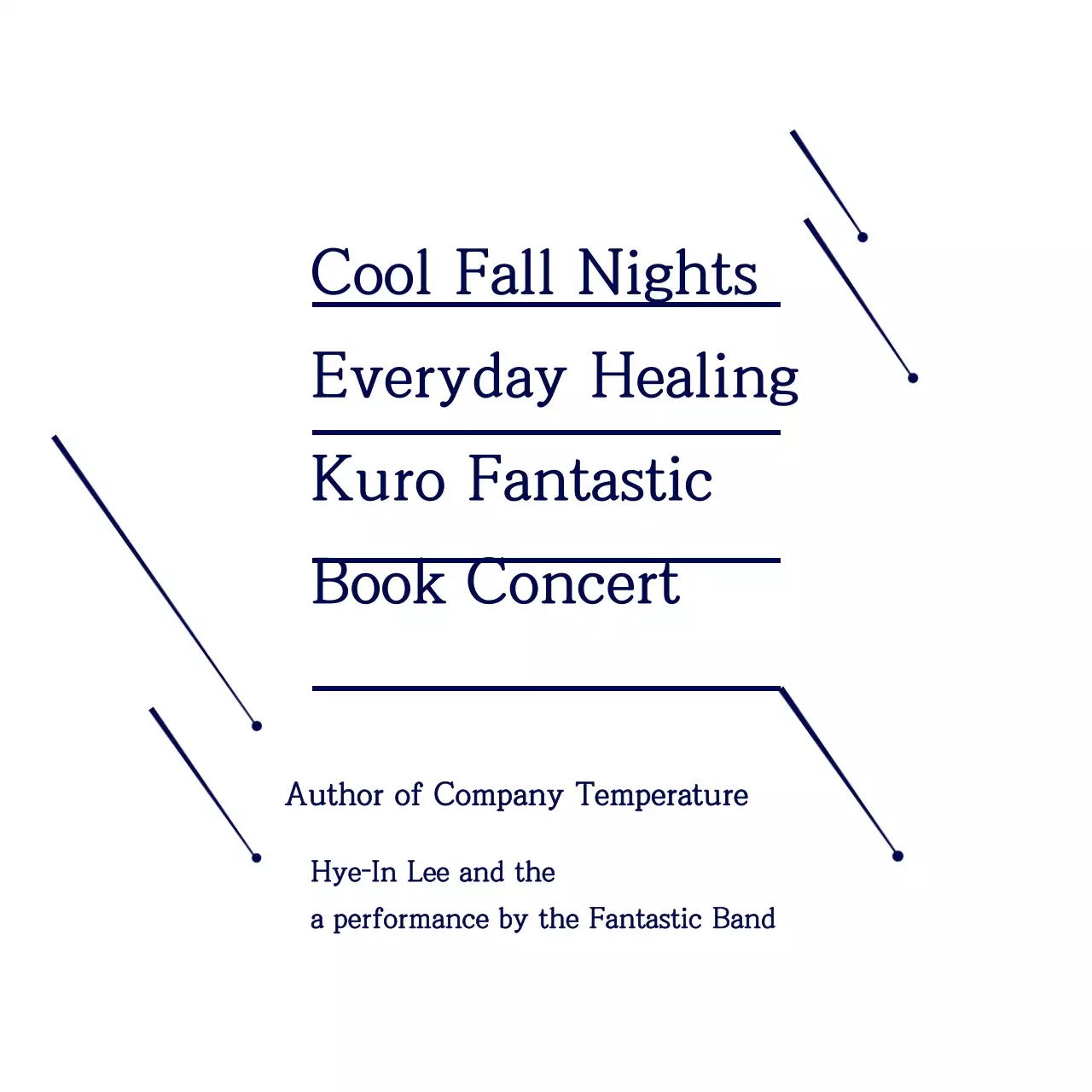 Buku bergaya ilustrasi bintang sederhana dengan warna biru tua Informasi Konser