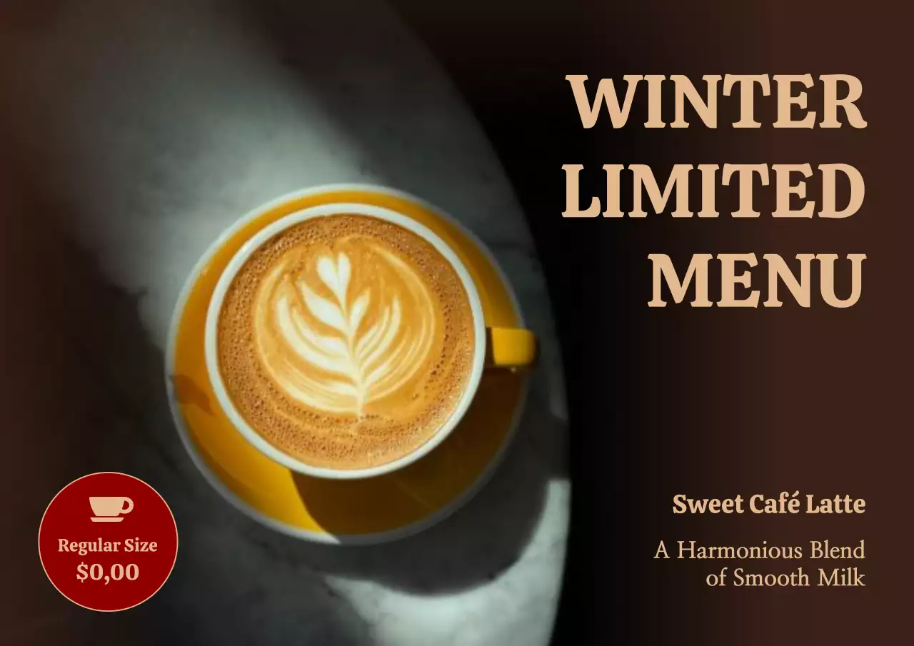 Brown Elegant Coffee Menu Poster