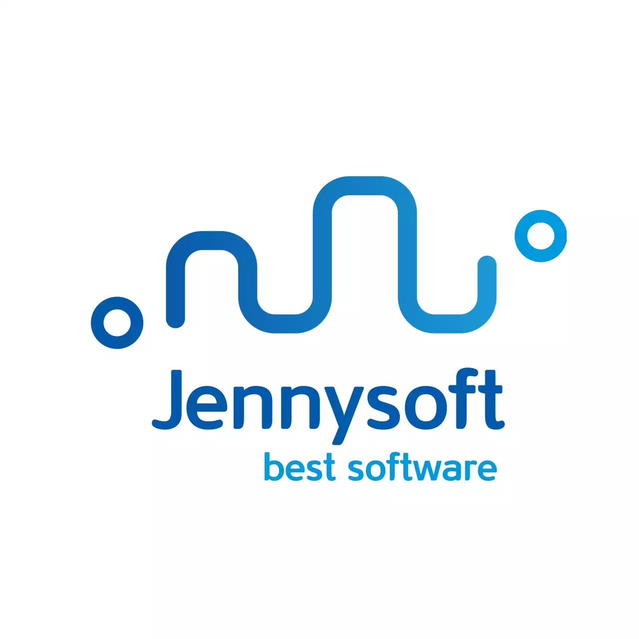 Logo quảng cáo phần mềm hiện đại màu xanh