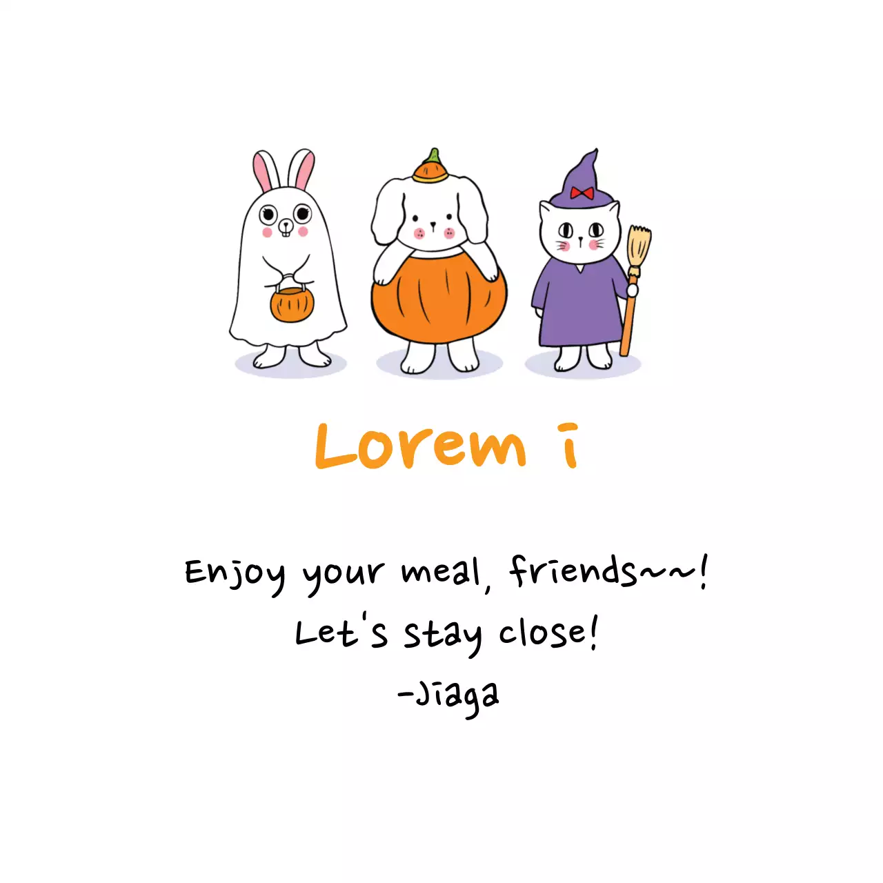 Orange cute illustration Halloween kindergarten promotion