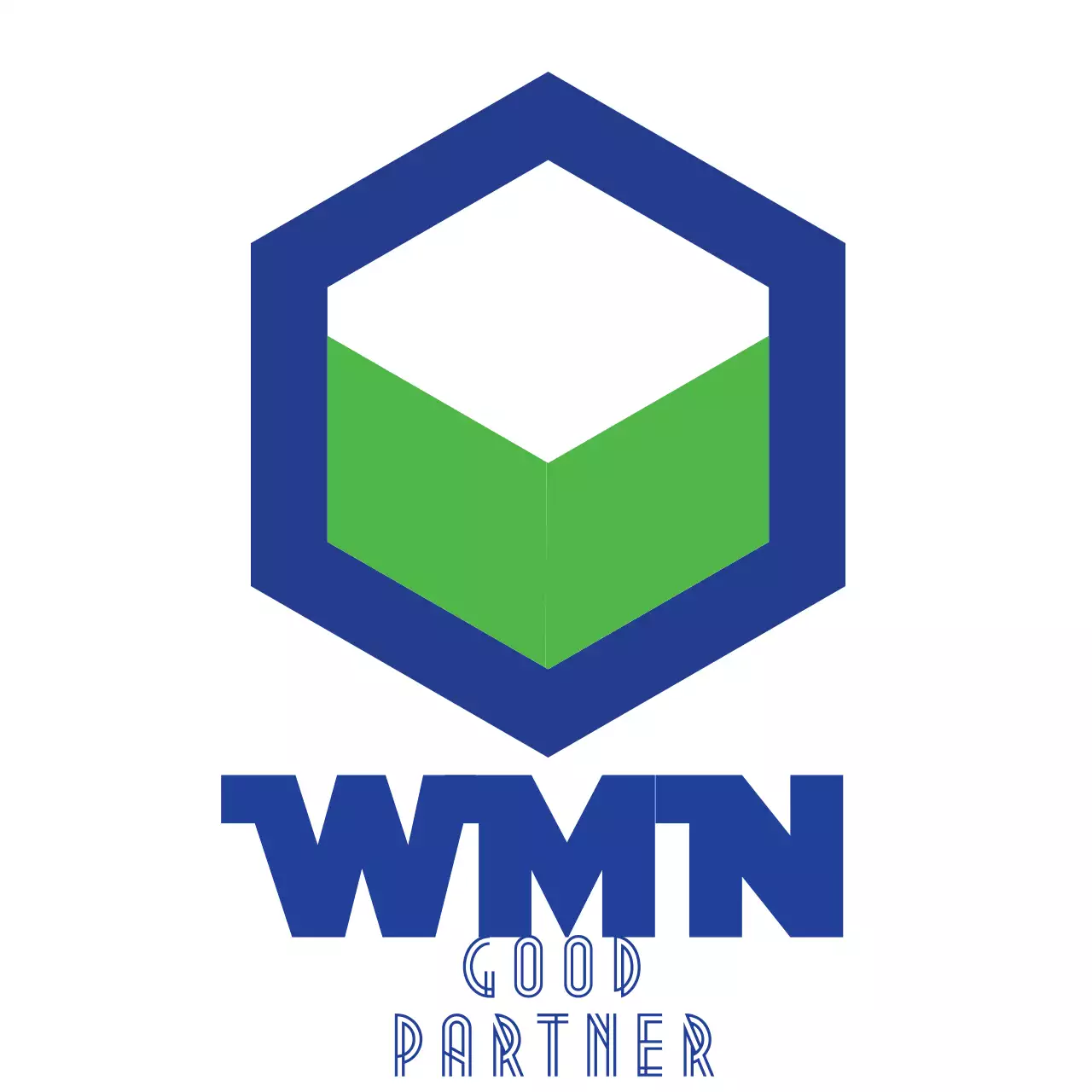 Blue Geometric Partnership Promotion Logo