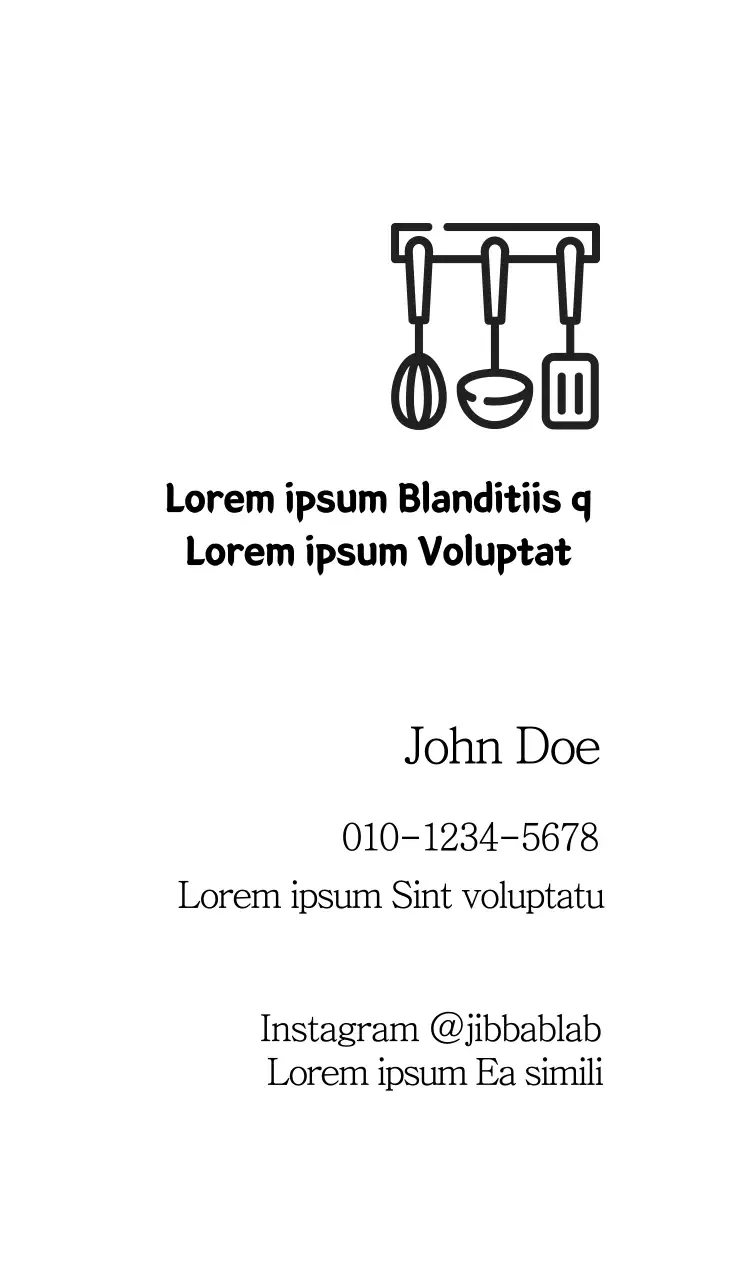 Danh thiếp nấu ăn tối giản màu đen