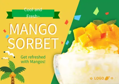 Yellow Tropical Dessert Promotion Poster