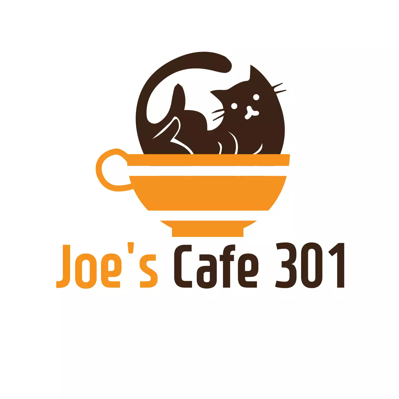 Orange Minimal Cafe Advertisement Logo
