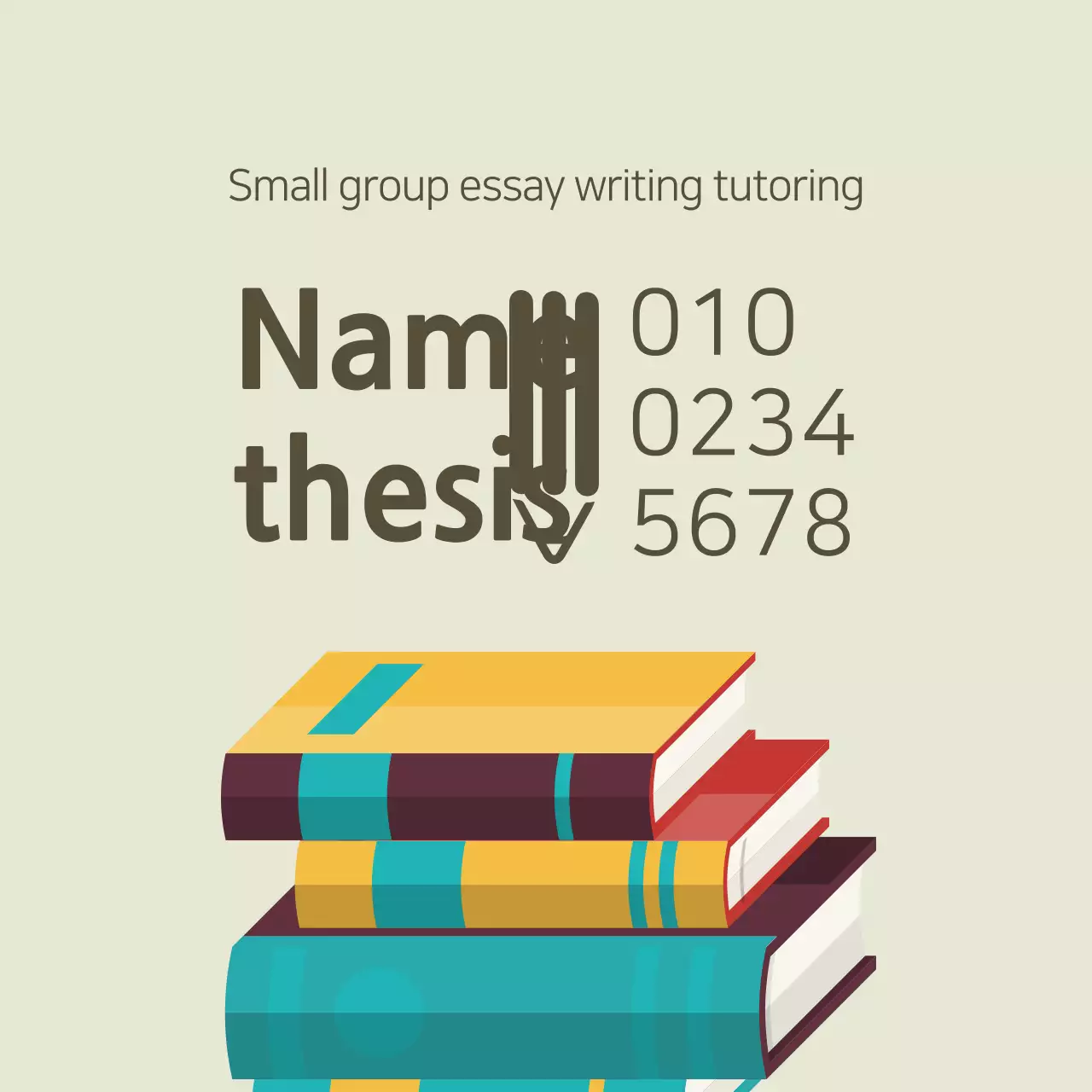 Spanduk Iklan Bimbingan Belajar Sederhana Warna Beige