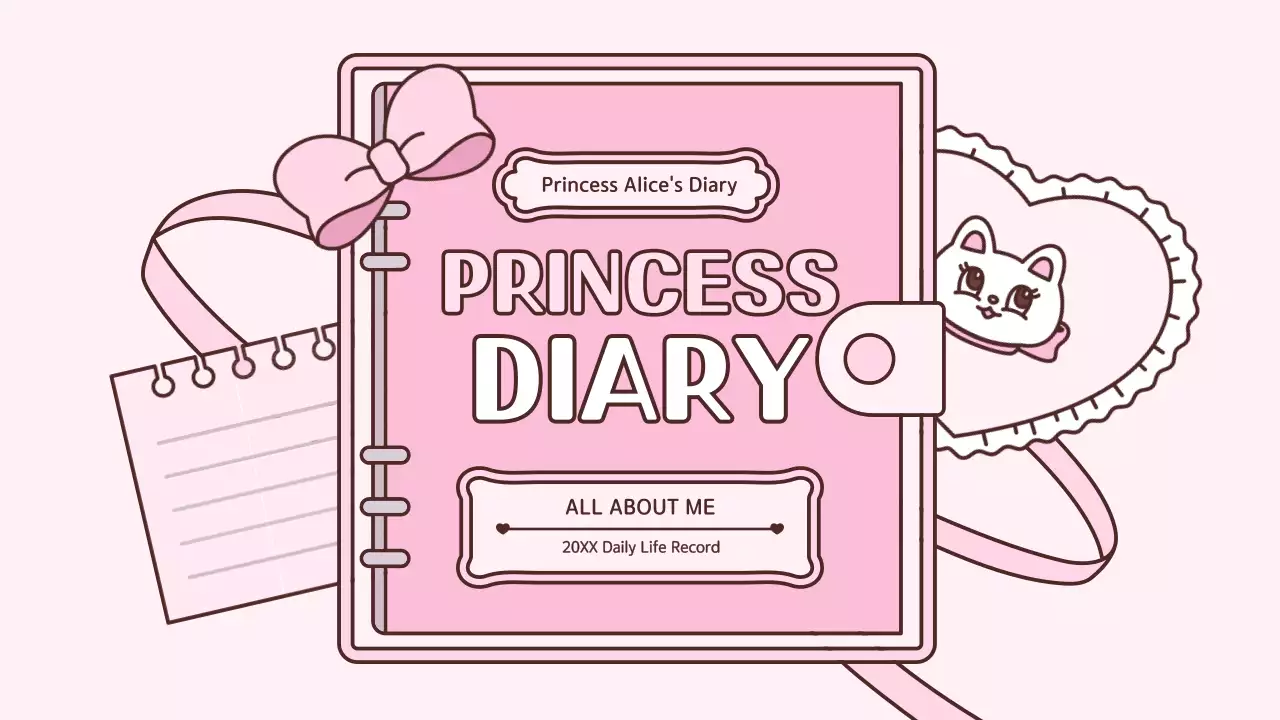 Pink Cute Diary Planner Presentation
