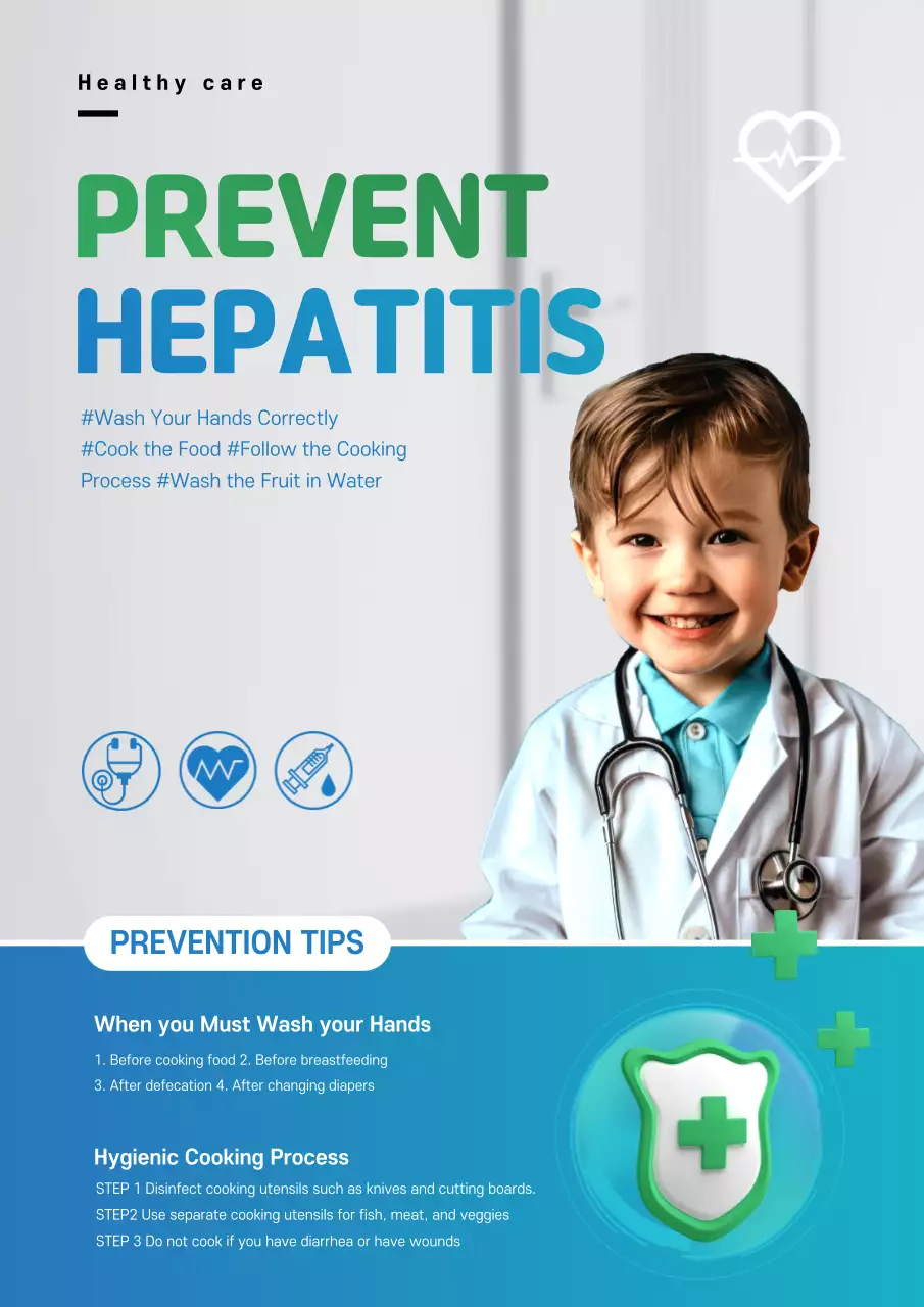 Blue Modern Health Announcement Poster