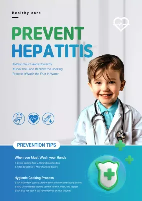 Blue Modern Health Announcement Poster