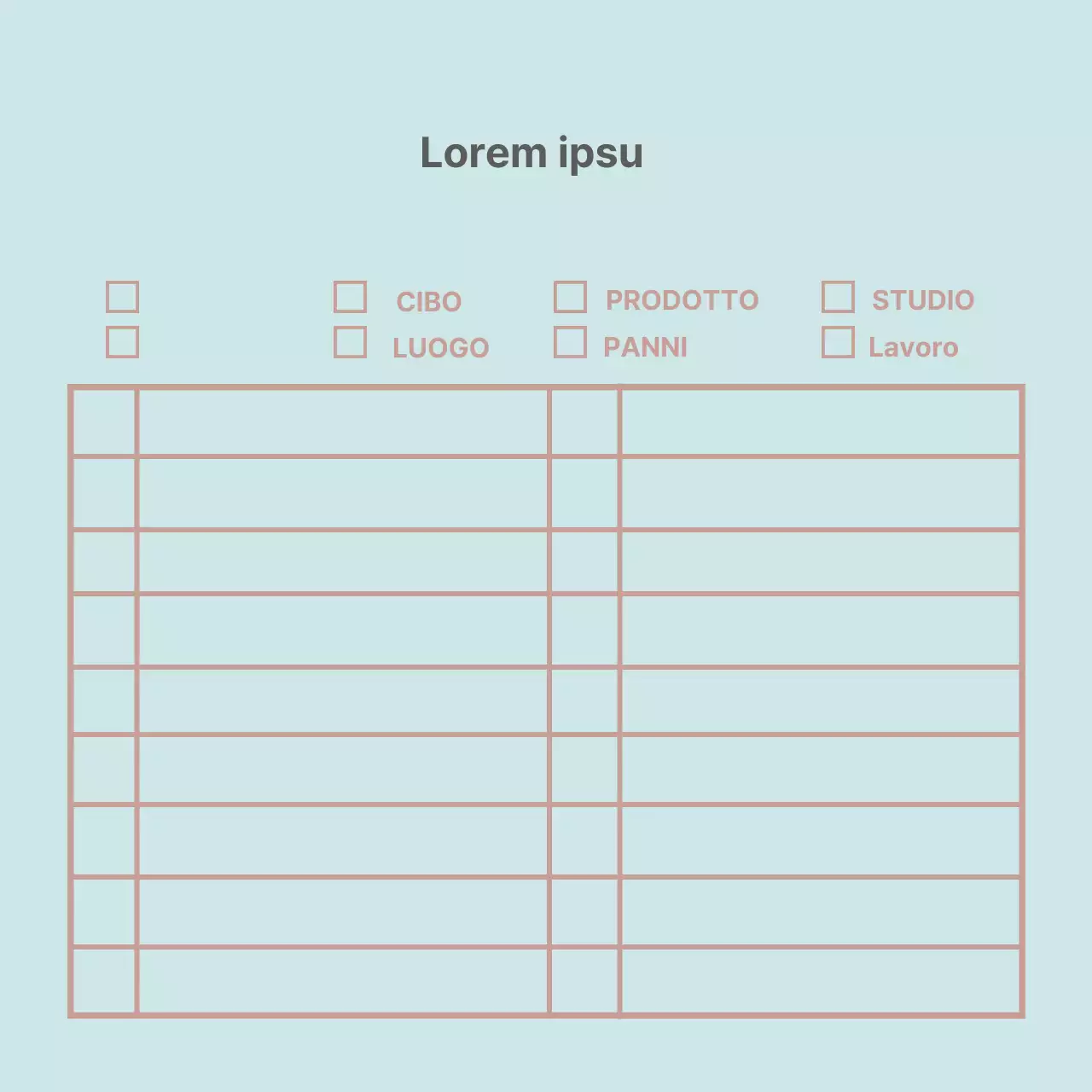 Linee di menta Lista dei desideri semplice