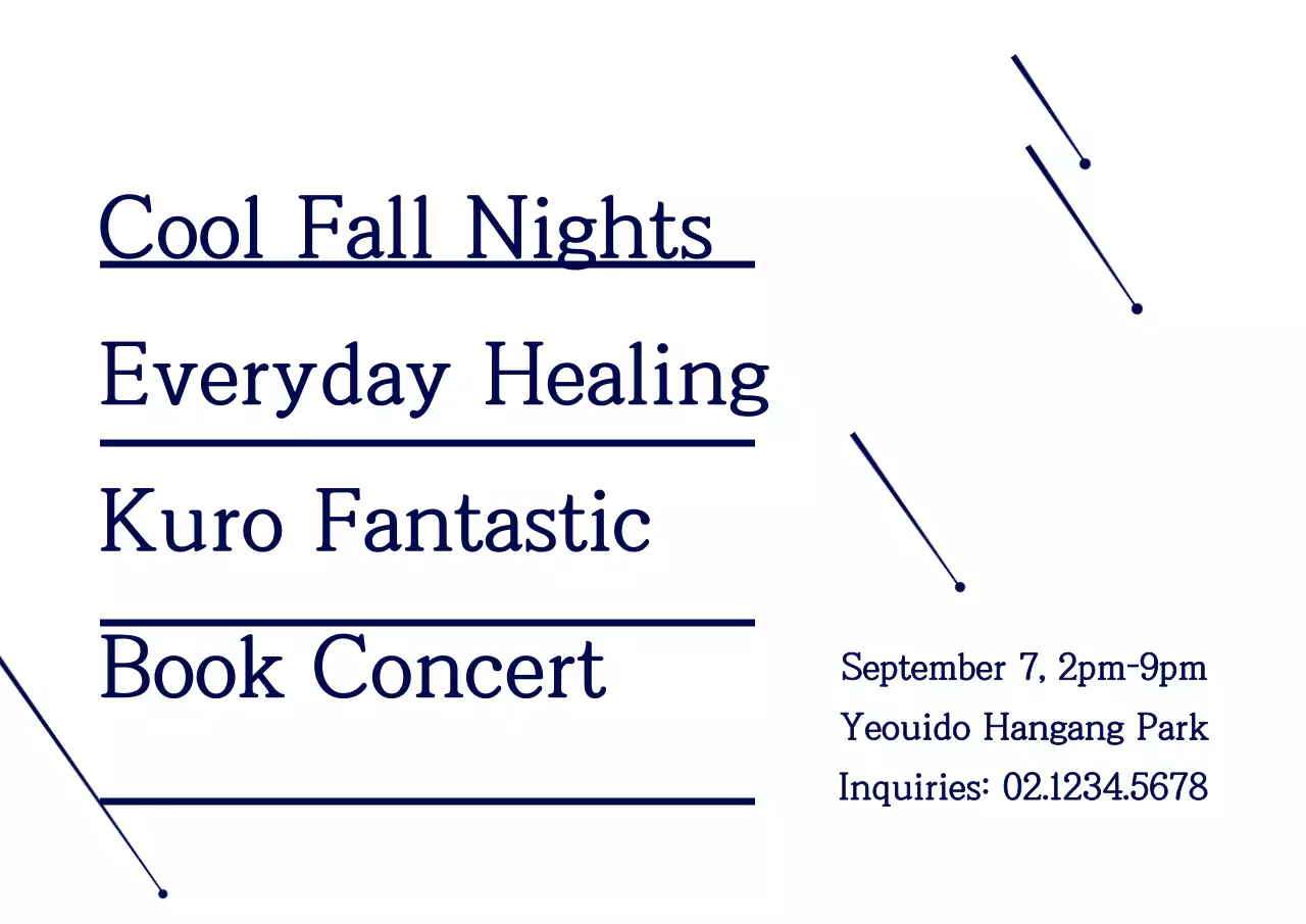 Buku bergaya ilustrasi bintang sederhana dengan warna biru tua Informasi Konser