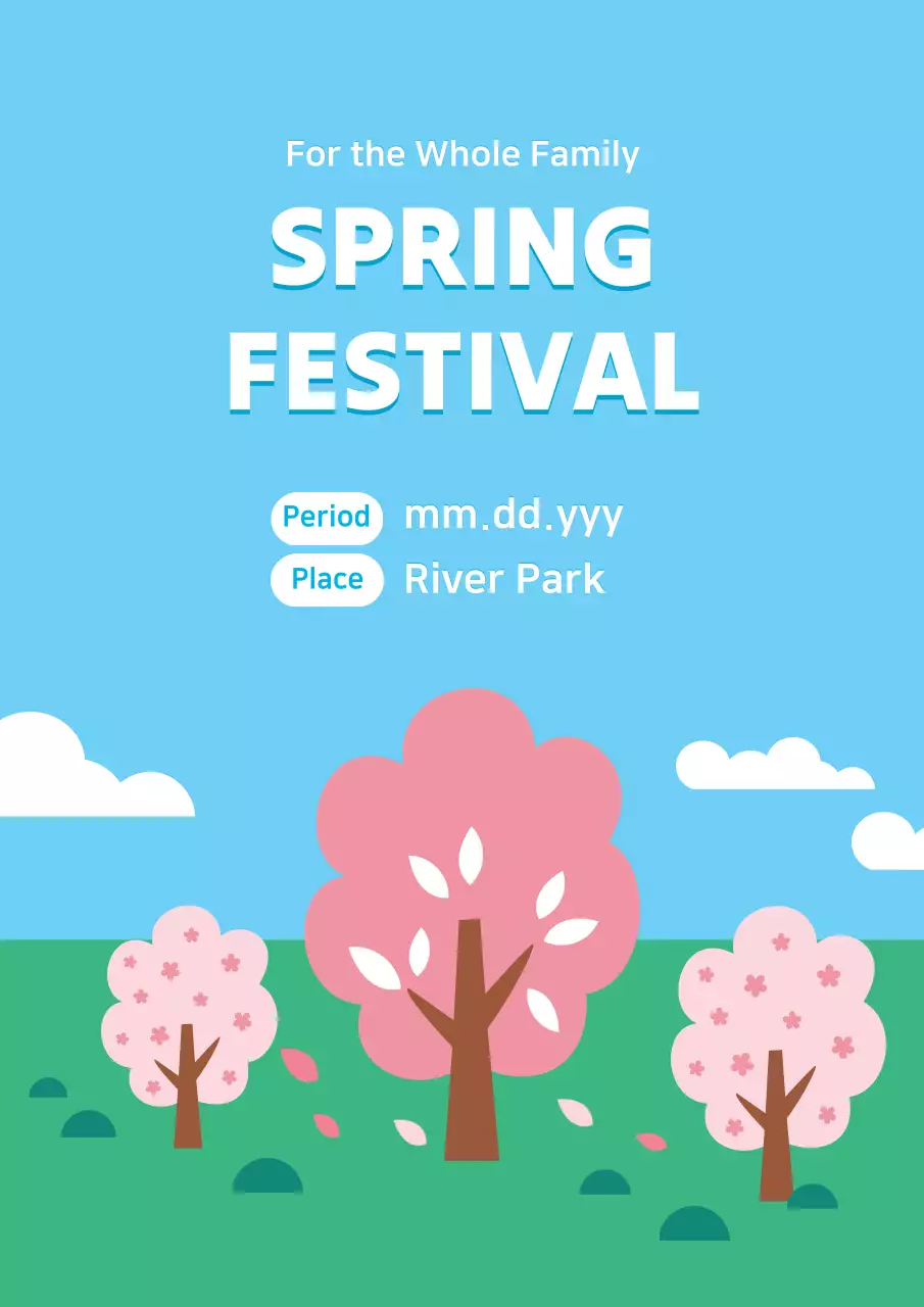 Blue Simple Spring Event Poster