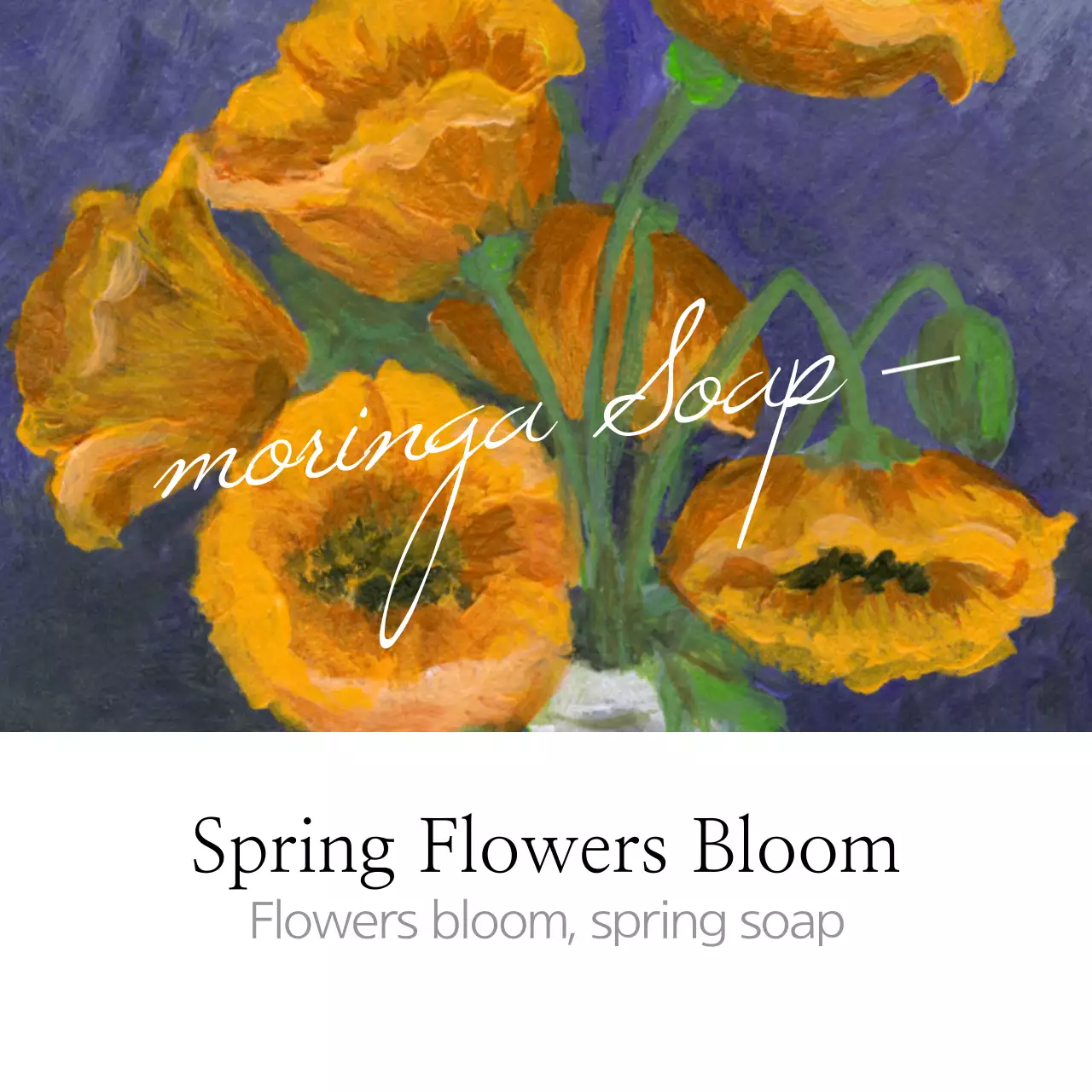 Spanduk Iklan Bunga Vintage Oranye