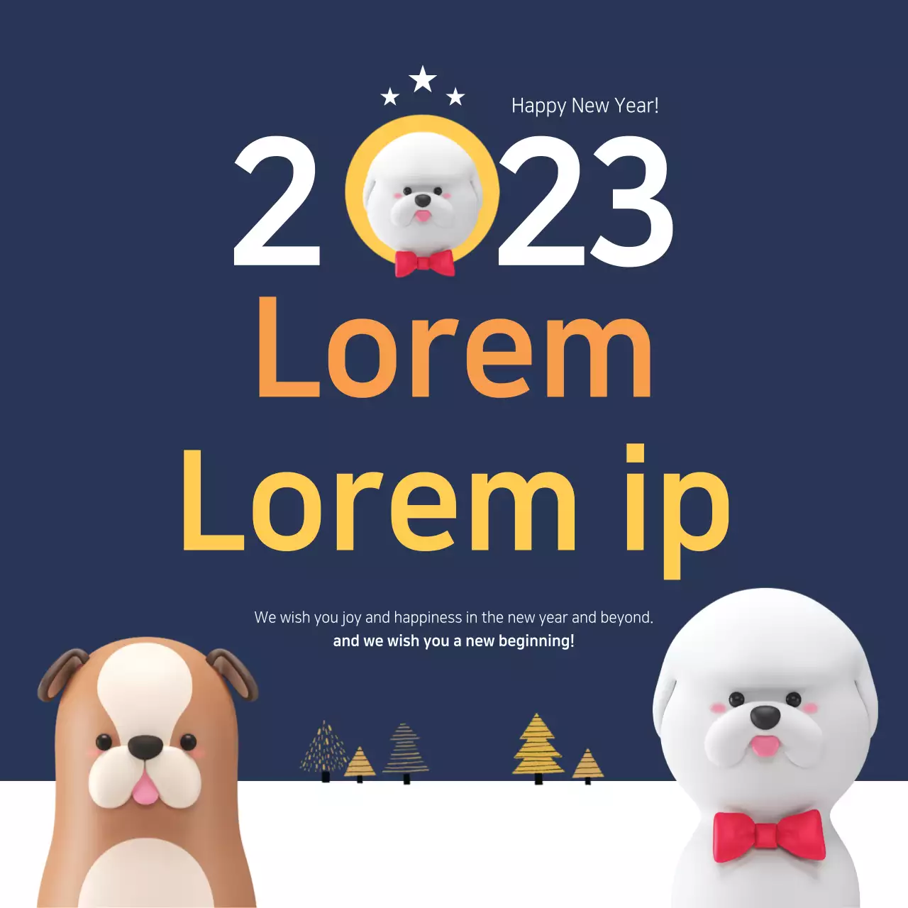 Biểu ngữ mời chào năm mới tối giản của Navy