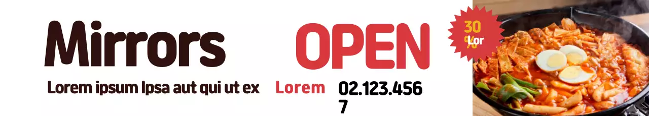 Banner de promoção de restaurante moderno vermelho