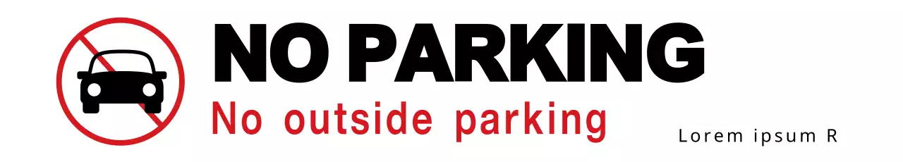 Faixa vermelha de aviso de estacionamento mínimo