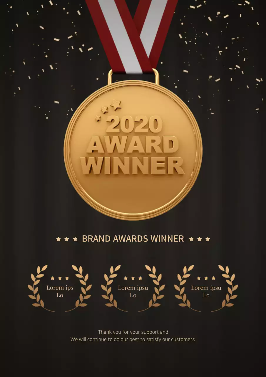 Gold Elegant Award Announcement Poster