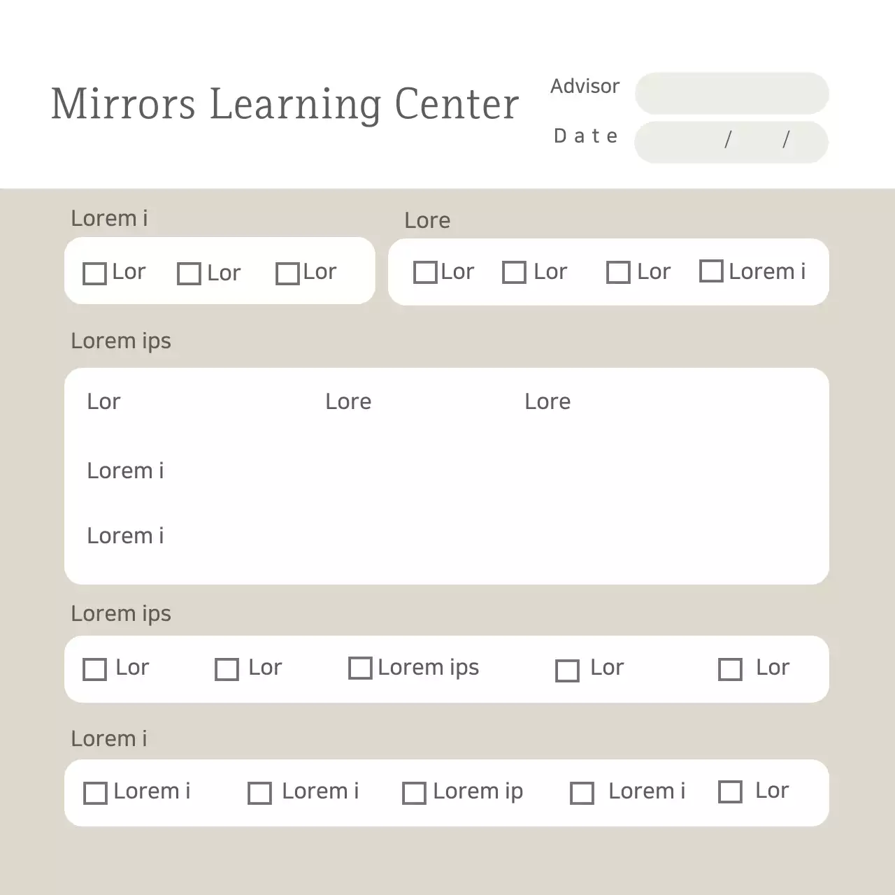Kertas Konsultasi Sederhana Berbentuk Krem
