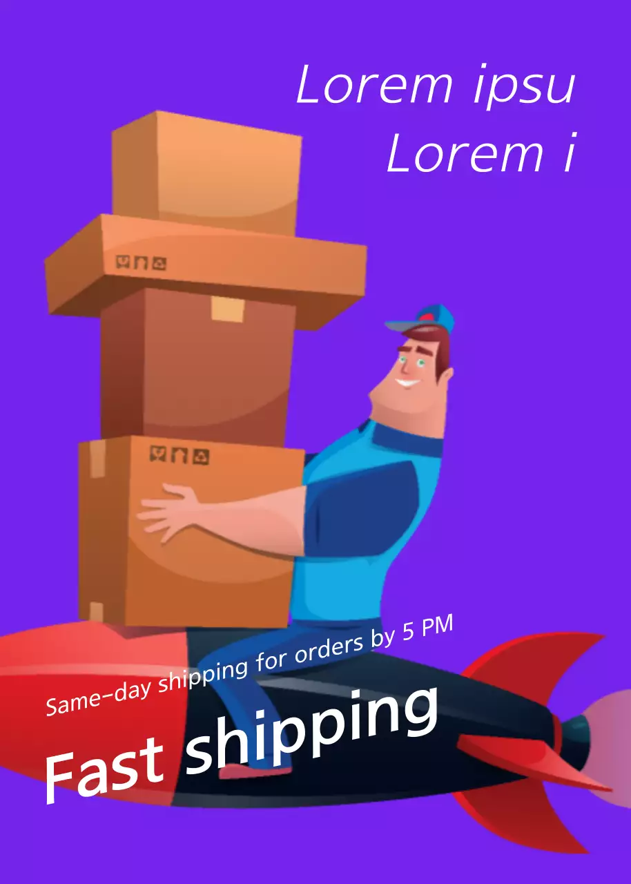 Purple Modern Delivery Promotion Poster