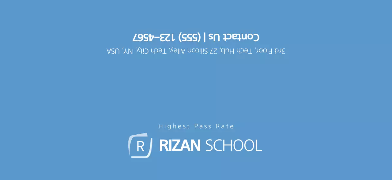 Simple light blue color for promoting Lizian School academy
