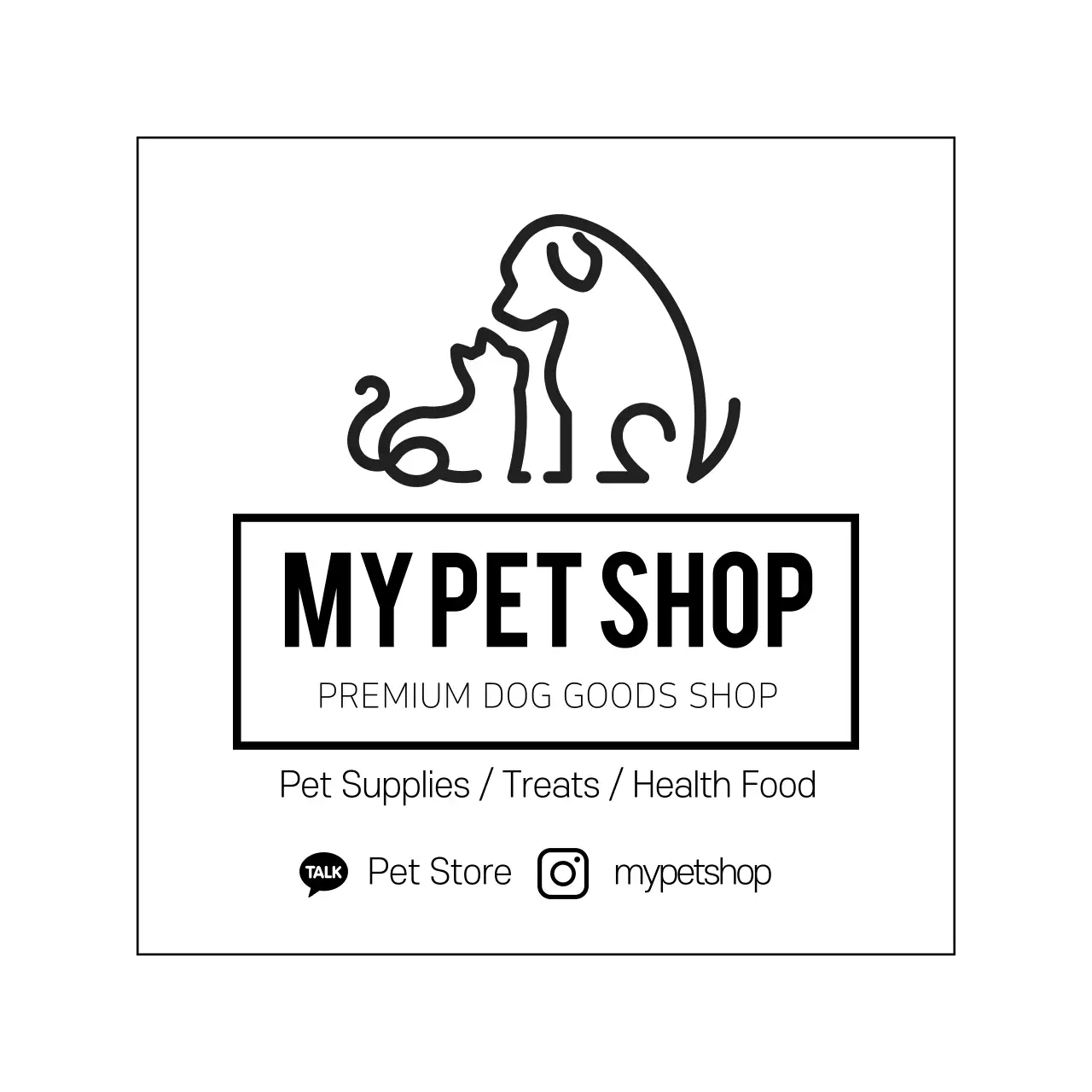 ilustração preta logótipo simples animal pet shop etiqueta