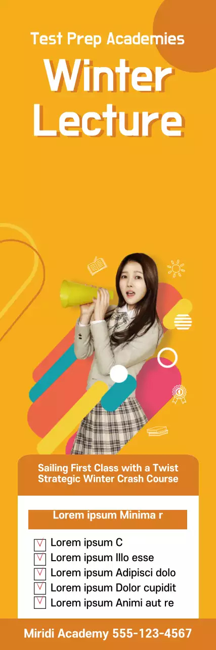 Faixa promocional de palestra de inverno da moda laranja