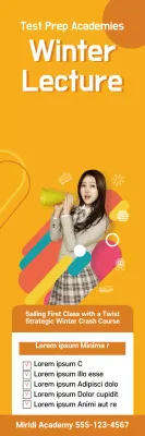 Faixa promocional de palestra de inverno da moda laranja