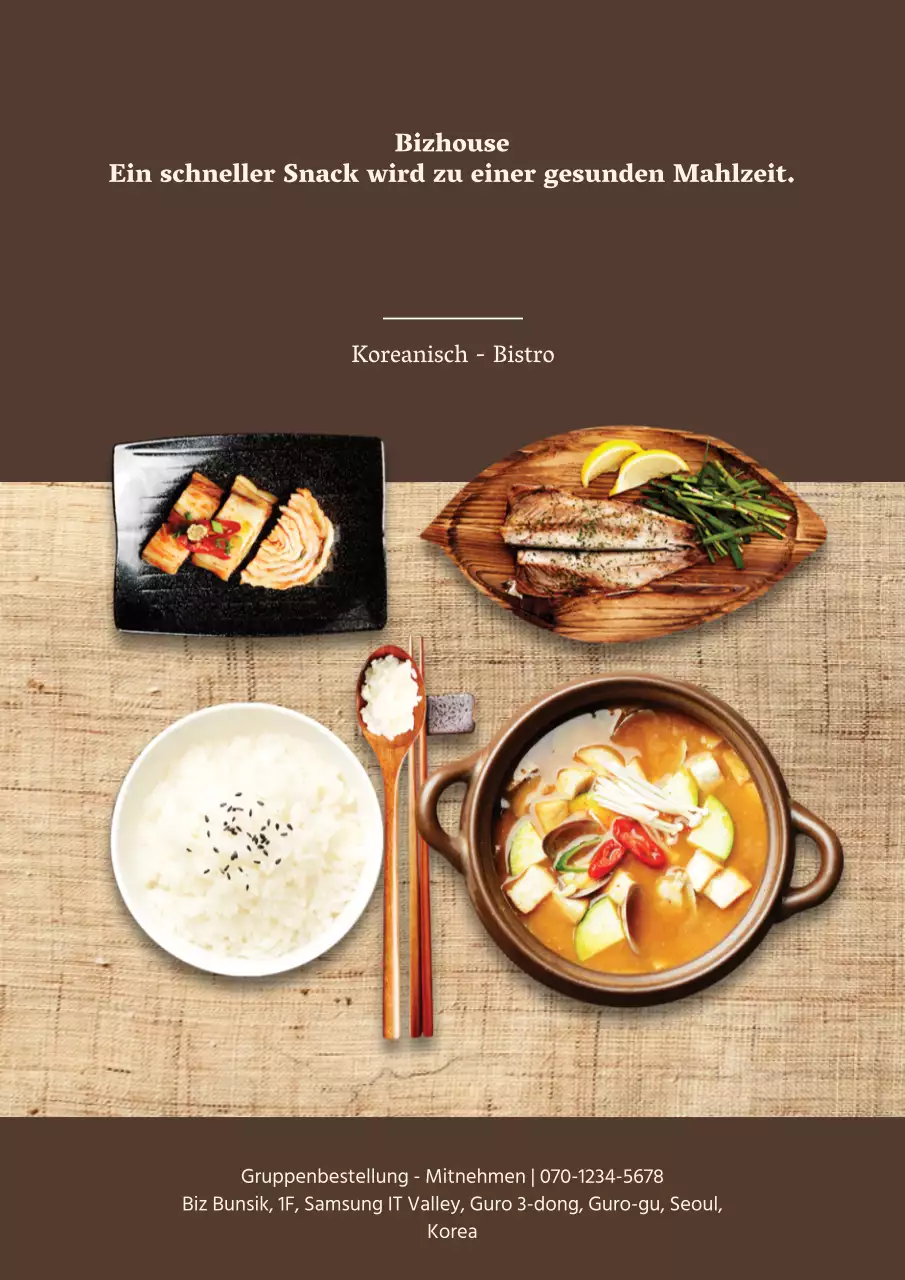 Werbung für einen Bento-Laden mit Bildern von braunen Bento-Boxen