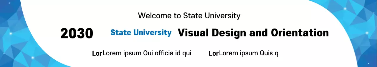 Banner de Anúncio de Orientação da Blue Modern University