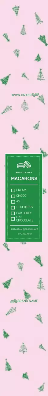 Daftar Periksa Kafe Pola Pohon Hijau Merah Muda