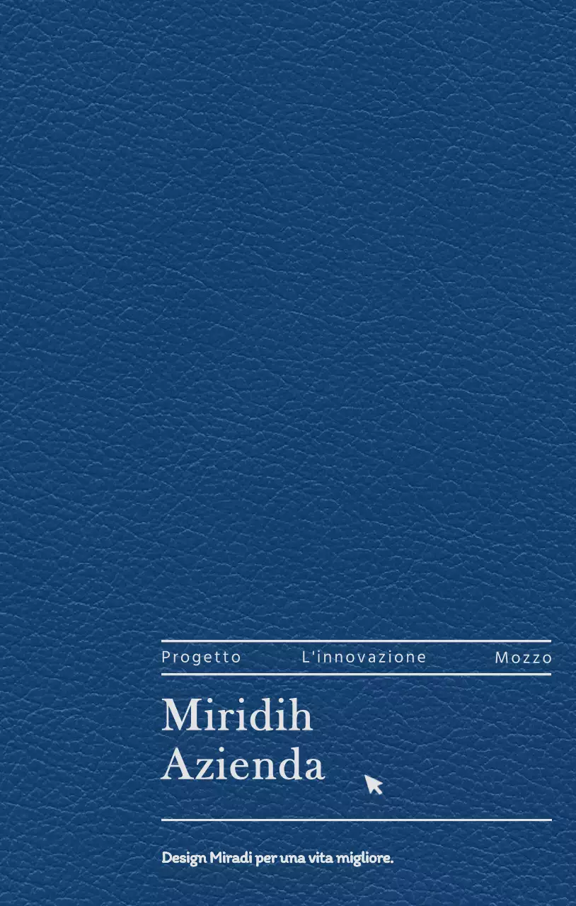 Copertina del diario con lo slogan e il logo della vostra società di design