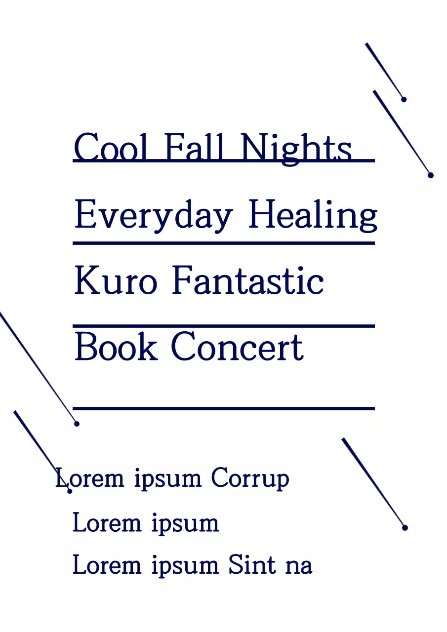 Buku bergaya ilustrasi bintang sederhana dengan warna biru tua Informasi Konser