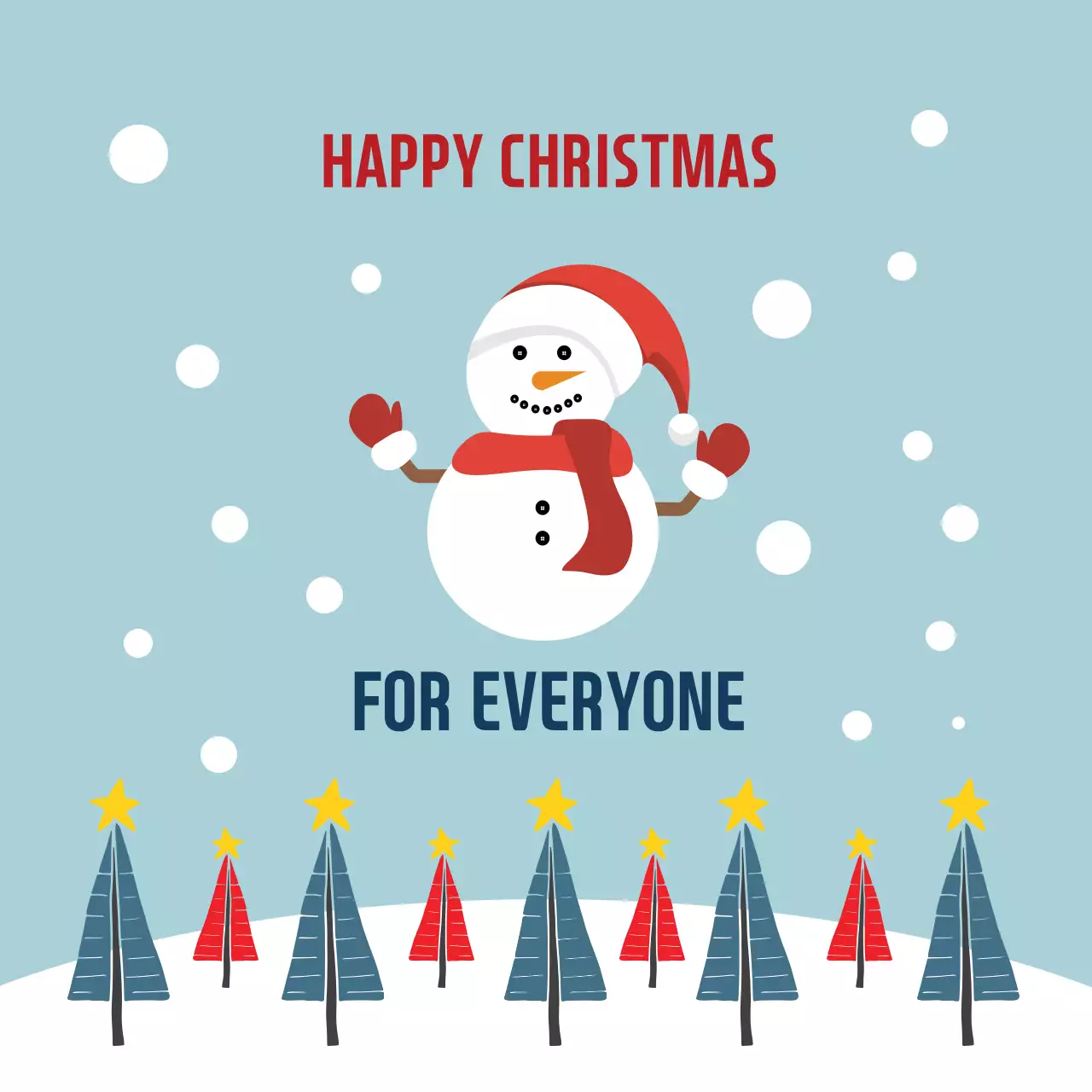 Label Ucapan Natal Ilustrasi Langit Merah