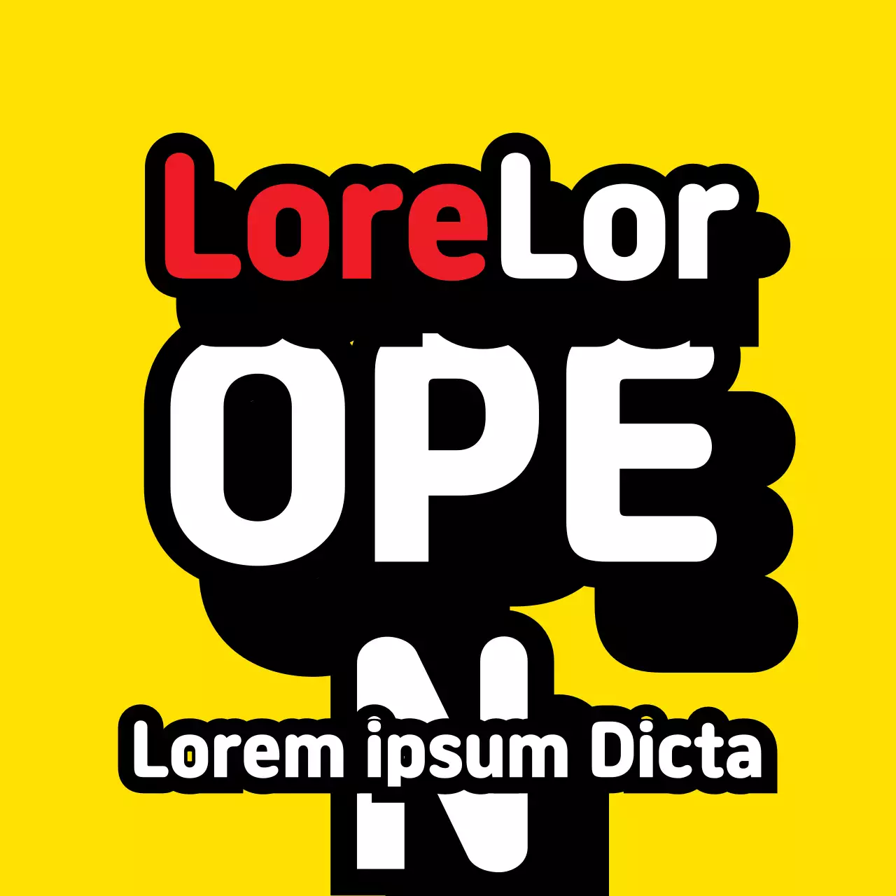 Yellow Bold Graphic Announcement Banner