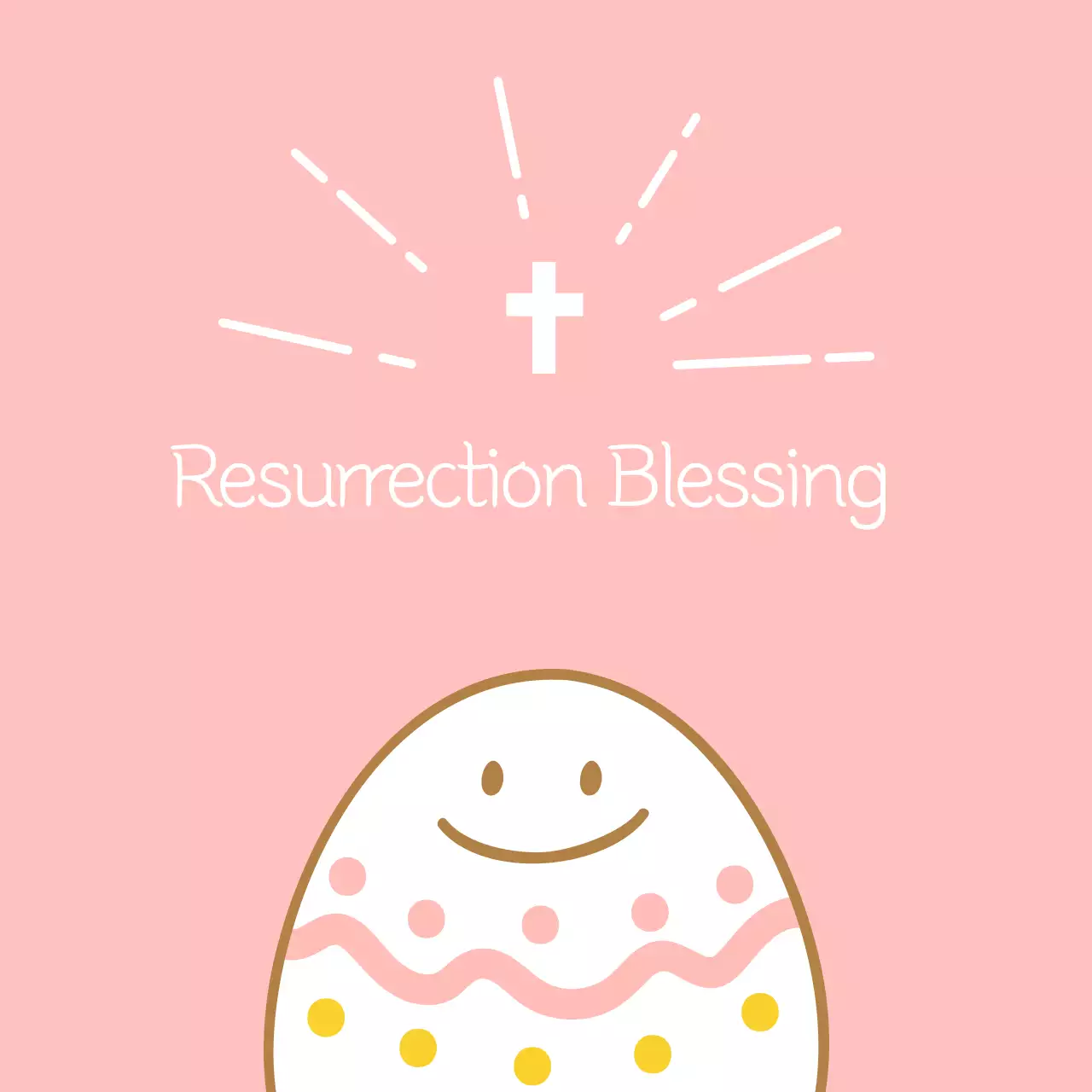 Autocolante cor-de-rosa com círculo de Páscoa