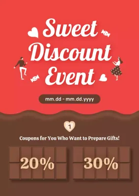 Red Retro Discount Promotion Poster