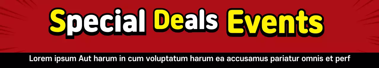 Banner de promoção de ofertas em negrito vermelho