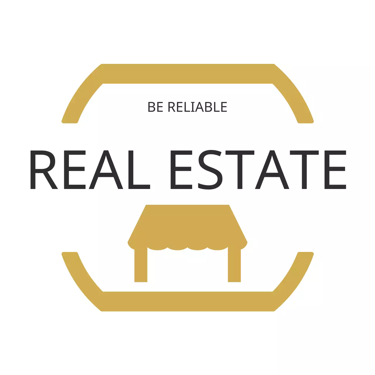 Gold Modern Real Estate Advertisement Logo