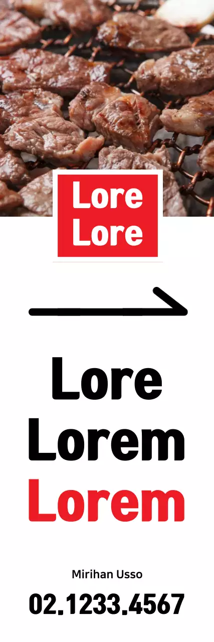 Banner de promoção de carne tradicional vermelha