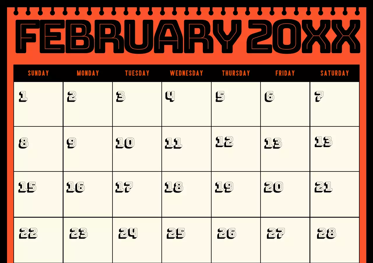 Orange Retro Calendar Planner Poster