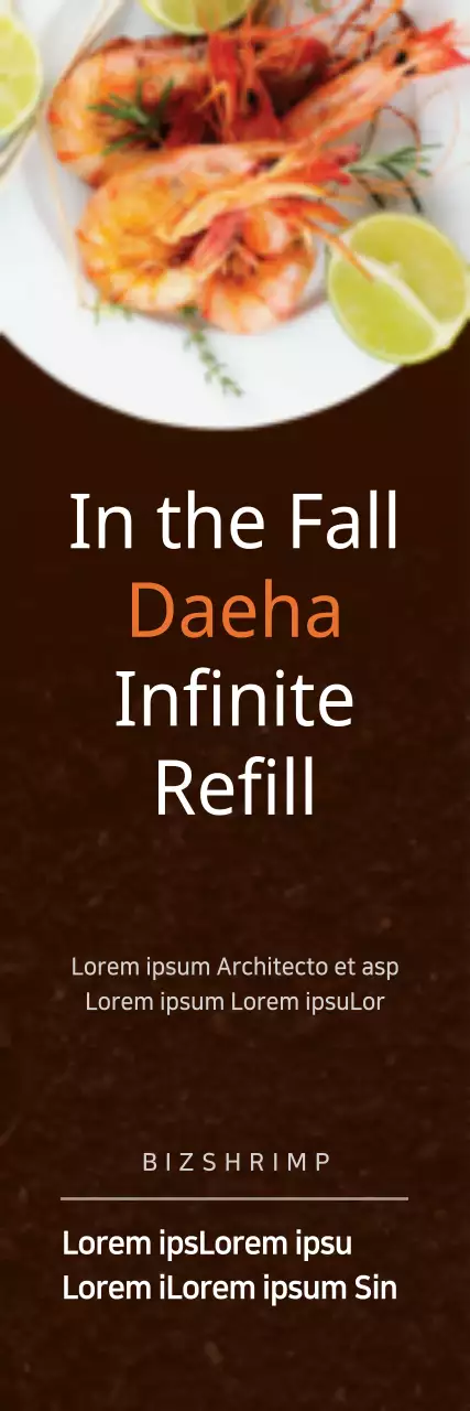 Banner de promoção de frutos do mar minimalista marrom