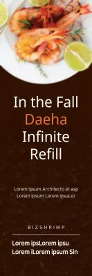 Banner de promoção de frutos do mar minimalista marrom