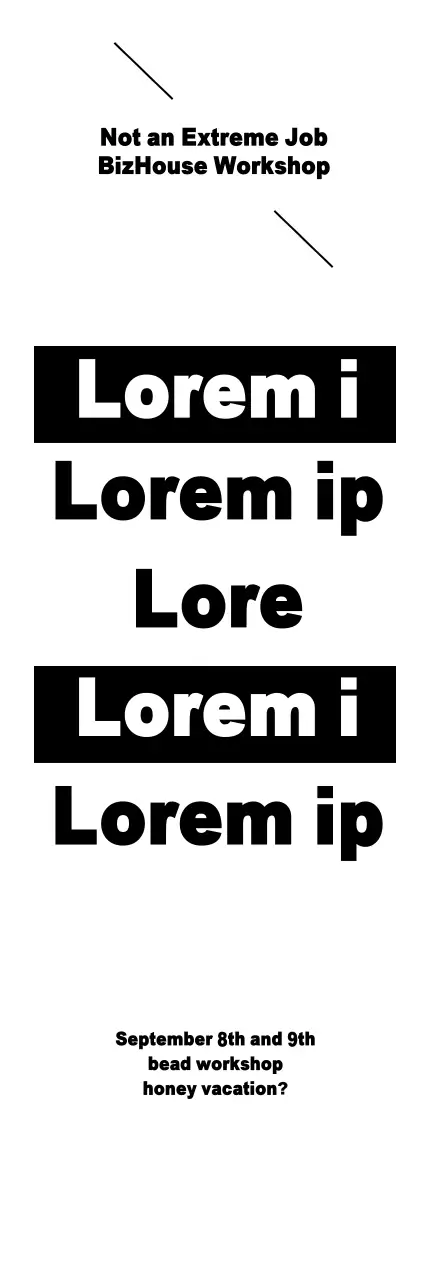 Banner de anúncio do workshop em negrito preto